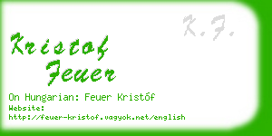 kristof feuer business card